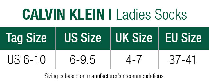 calvin klein-socks-womens size chart